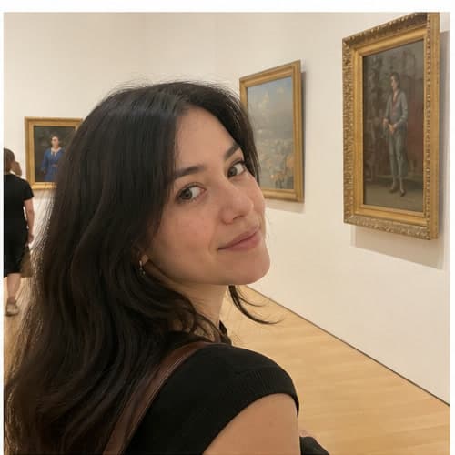 Woman in a quiet gallery